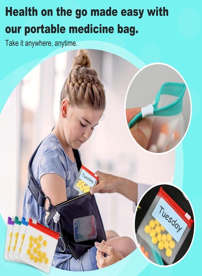 MARFOREVER 39 Pcs Pill Pouch Bags Set - Pill Bags Travel Pill Organizer Reusable Medicine Organizer Pills Storage Pouches Self Sealing 28 Pcs Plastic Medicine Bags 10 Sheets Labels and 1 Pc Marker - Image 5